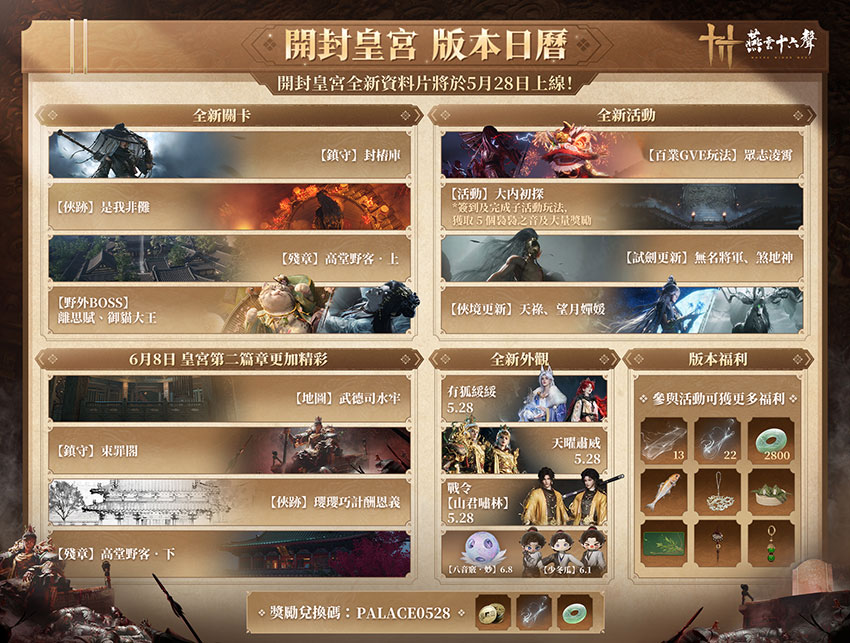 豐富獎勵的皇宮版本全新活動